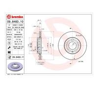 BREMBO Bremsscheibe COATED DISC LINE vorne rechts links belüftet 239mm für SKODA VW 09.8483.11