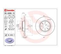 BREMBO 2x Bremsscheibe vorne 260 Voll für Renault Twingo II CN0_ C06_