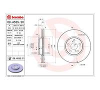 Brembo Bremsscheibe 09.A535.21 – UV-Lack, innenbelüftet – 2er Set vorne