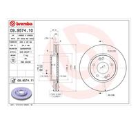 BREMBO Bremsscheibe COATED DISC LINE vorne rechts links belüftet 280mm für HYUNDAI KIA (DYK) JAC (BEIJING) 09.9574.11