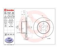 BREMBO 2x Bremsscheibe vorne 280 Innenbelüftet für Jeep Wrangler II TJ
