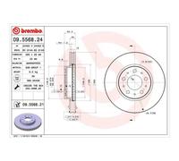 BREMBO 2x Bremsscheibe vorne 280 Innenbelüftet für Volvo 850 Kombi LW