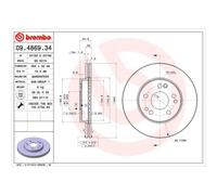 BREMBO Bremsscheibe vorne rechts links belüftet 284mm für MERCEDES-BENZ 09.4869.34