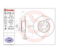 BREMBO Bremsscheibe vorne rechts links voll 290mm für PEUGEOT FIAT TALBOT CITROËN AUVERLAND 08.3136.14