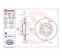 BREMBO 2x Bremsscheibe vorne 295 Innenbelüftet für Toyota Avensis 09.9817.10