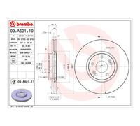 BREMBO Bremsscheibe COATED DISC LINE vorne rechts links innenbelüftet 321mm für HYUNDAI 09.A601.11