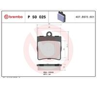 Brembo P 50 025 Bremsbelagsatz, Scheibenbremse - (4-teilig)