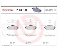 Bremsbeläge P 50 119 BREMBO für MERCEDES-BENZ GLA-KLASSE C-KLASSE C-KLASSE Coupe