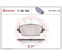 Bremsbelagsatz BREMBO P 56 044