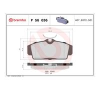 BREMBO Bremsbelagsatz Scheibenbremse PRIME LINE P 56 036 für NISSAN PRIMERA P11