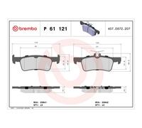 BREMBO Bremsbelagsatz, Scheibenbremse P 61 121