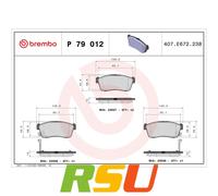 Bremsbelagsatz Scheibenbremse Brembo P79012 Prime Line für Daihatsu Mazda Nissan