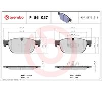 BREMBO Bremsbelagsatz, Scheibenbremse Vorderachse für VOLVO