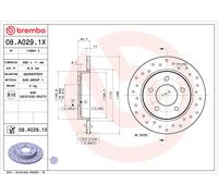 BREMBO Bremsscheibe 08a0291x Gelocht 265mm 11mm für MAZDA (CHANGAN)