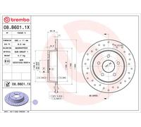 Bremsscheibe Hinterachse Brembo 08.B601.1X