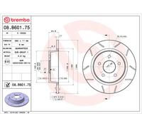 Bremsscheibe Hinterachse Brembo 08.B601.75