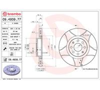BREMBO MAX LINE Bremsscheibe vorne rechts links Geschlitzt 284mm für FIAT VAUXHALL OPEL 09.4939.77