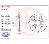 BREMBO Bremsscheibe 0991671s 280mm 22mm für Skoda (SVW) VW (FAW)