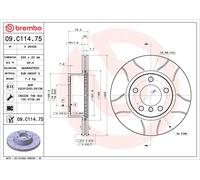 BREMBO Bremsscheibe 09c11475 Geschlitzt 300mm 22mm für BMW (BRILLIANCE)