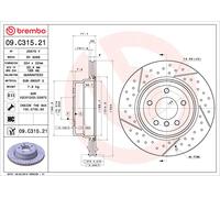 BREMBO Bremsscheibe 09c31521 Geschlitzt/Gelocht 324mm 22mm für BMW