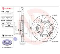 BREMBO Bremsscheibe vorne rechts links Gelocht 328mm für LEXUS TOYOTA (GAC) 09.C499.1X