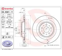 Bremsscheibe BREMBO 09.N361.11, hinten, belüftet, 1 Stück