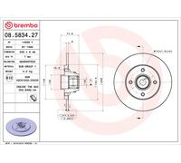 Bremsscheibe Hinterachse Brembo 08.5834.27