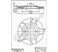 Bremsscheibe BREMBO 09.4987.76, vorne, geschlitzt, belüftet, 1 Stück