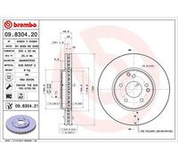 2x BREMBO Bremsscheibe COATED DISC LINE 09.8304.21