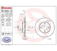 2x BREMBO Bremsscheibe COATED DISC LINE 09.8545.11