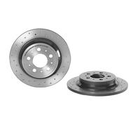 Bremsscheibe BREMBO 0877651X hinten, gelocht, perforiert, voll, 1 Stück