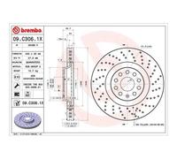 BREMBO Bremsscheiben Gelocht/innenbel. Vorne Rechts Links für VW Passat B7 CHRYSLER Voyager / Grand III Cc B6 CC Alltrack Golf VII AUDI A3 SKODA