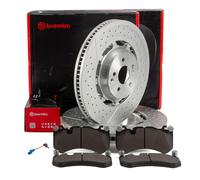 BREMBO Bremsscheiben + Beläge + Sensor für MERCEDES GLC X253 C253 63AMG vorne