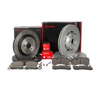 BREMBO Bremsscheiben + Beläge + Sensor für MERCEDES W205 R231 63AMG vorne hinten
