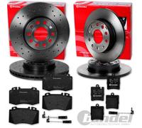 brembo BREMSSCHEIBEN + BELÄGE VORNE HINTEN für MERCEDES C-KLASSE W203 + SLK R171