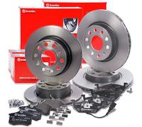 Brembo Bremsscheiben +Bremsbeläge vorne+hinten [Hersteller-Nr. 10702235] für Skoda, Audi, Seat, VW