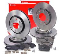 Brembo Bremsscheiben +Bremsbeläge vorne+hinten [Hersteller-Nr. 40435280] für Peugeot