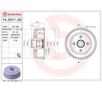 BREMBO Bremstrommel hinten rechts links für VAUXHALL OPEL 14.E311.50