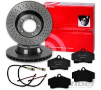 brembo GELOCHTE BREMSSCHEIBEN 299mm + BELÄGE HINTEN für PORSCHE 911 996 997