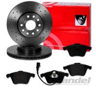 brembo GELOCHTE BREMSSCHEIBEN + BELÄGE VORNE für VW GOLF 6 GTI SCIROCCO AUDI S3