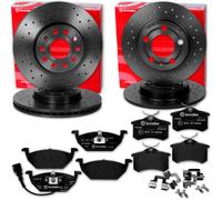 Brembo Gelochte Bremsscheiben + Beläge Vorne+hinten Für Vw Golf 5 6 Audi A3 Leon Bremsbelagsatz Scheibenbremse: A.b.s.: 35351 A.b.s.: 36623 A.b.s.: