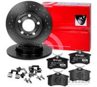 brembo GELOCHTE SPORT-BREMSSCHEIBEN + BELÄGE HINTEN für VW GOLF 5 6 EOS SCIROCCO