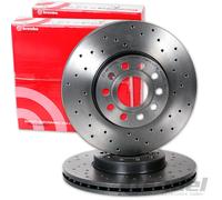 BREMBO gelochte SPORT BREMSSCHEIBEN HINTEN Ø256mm für AUDI A3 SEAT LEON VW GOLF