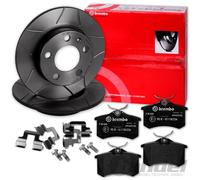 brembo MAX GESCHLITZTE SPORT-BREMSSCHEIBEN+BELÄGE HINTEN für AUDI A3 OCTAVIA