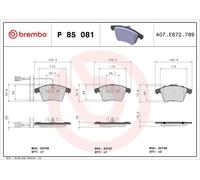 BREMBO 4x Bremsbeläge Bremsbelagsatz P 85 081