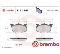 Brembo Bremsbelagsatz, Scheibenbremse PRIME LINE P 61 097 Breite 105 mm