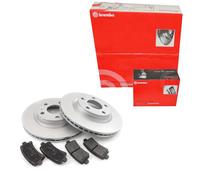 BREMBO Satz Bremsscheiben belüftet vorne + Bremsbeläge für Mercedes C-Klasse