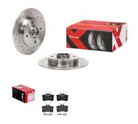 brembo SPORT BREMSSCHEIBEN + BELÄGE HINTEN passend für OPEL CROSSLAND CITROEN C3