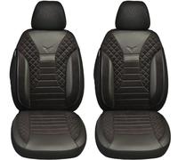 BREMER SITZBEZÜGE Maß Auto Schonbezüge kompatibel mit Hyundai Staria Fahrer & Beifahrer Set ab 2021 / Auto Schonbezug Velour Kunstleder Set 2er Pack in Schwarz (PS803)