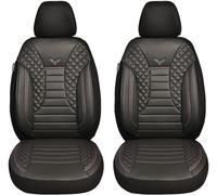 BREMER SITZBEZÜGE Maß Auto Schonbezüge kompatibel mit Mercedes Vito V Klasse W447 Fahrer & Beifahrer Set ab 2014 / Auto Schonbezug Velour Kunstleder Set 2er Pack in Schwarz